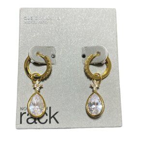 Nordstrom Rack Cubic Zirconia Teardrop Earrings Gold Tone NEW